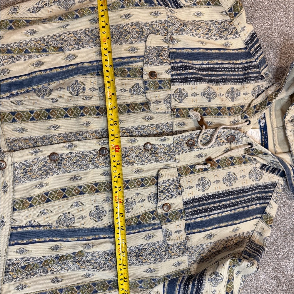 Vintage Tribal Pattern Hooded Cotton Jacket – Boho Southwestern Aztec Style - Picture 8 of 10